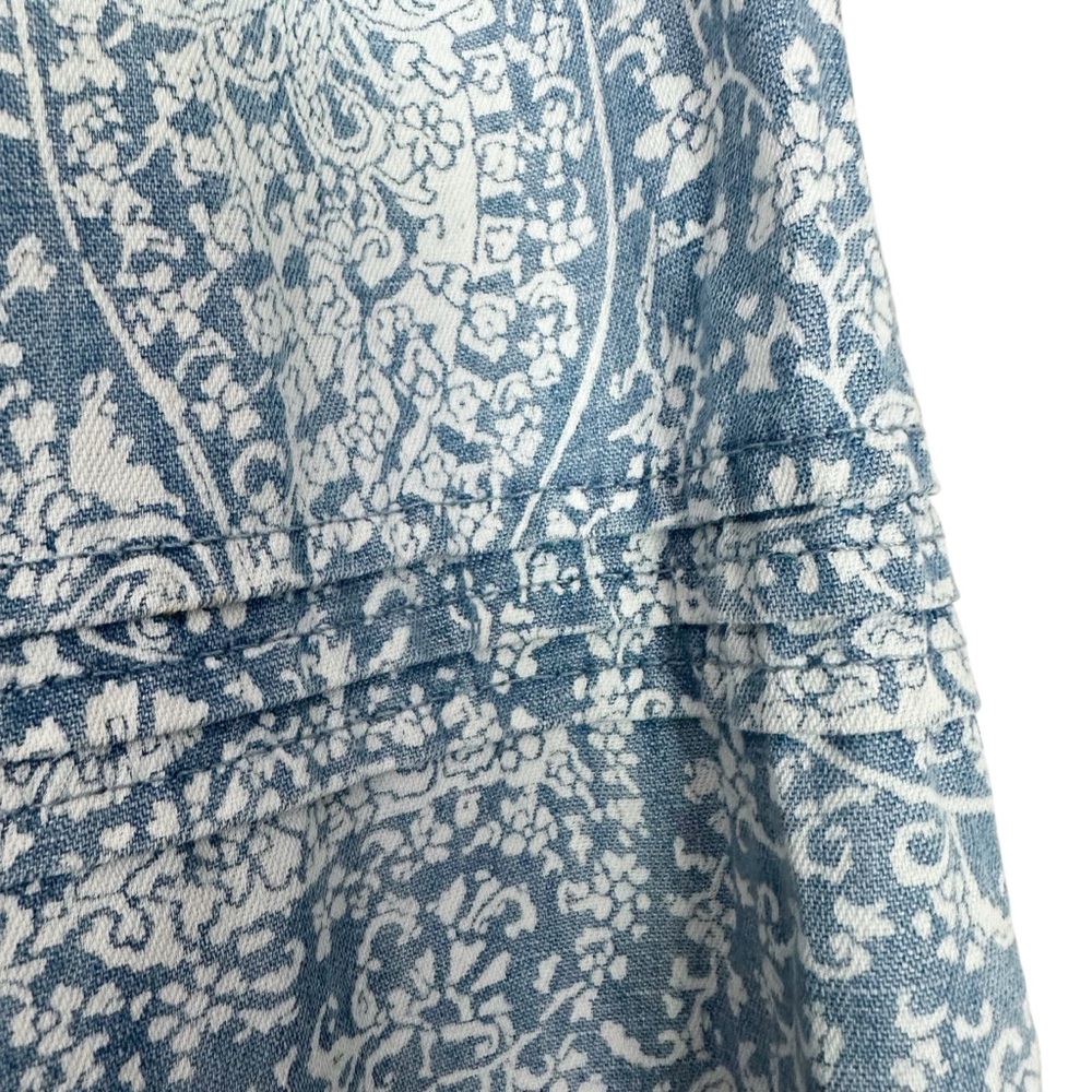J. Jill Denim Paisley Floral Tiered Midi Skirt Size XSP - Picture 6 of 10